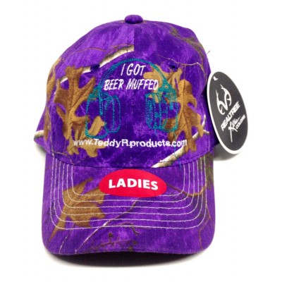 Ladies custom Hat custom embroidery camo and slogan "I got BEER muffed"  eb-41397739